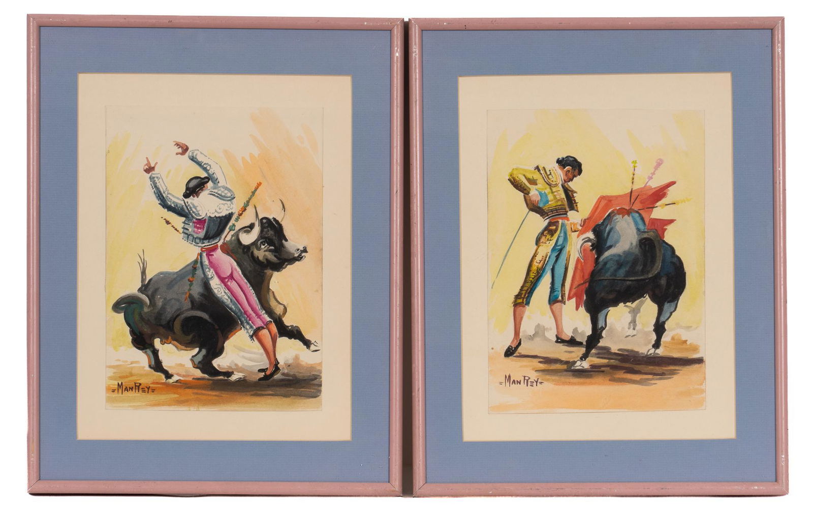 Signed Man Rey, Bullfighting Scenes (2) (1 of 6)