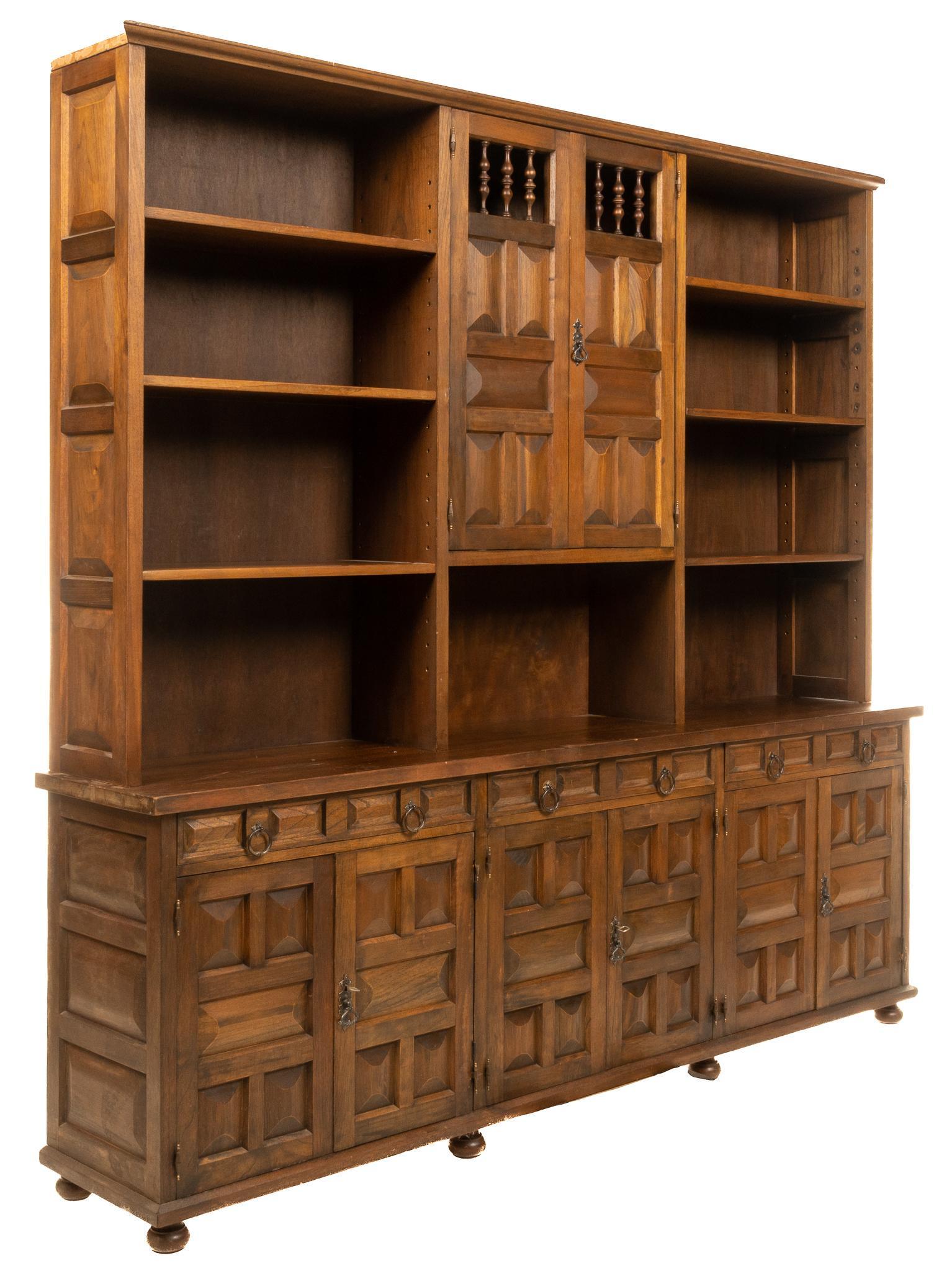 Spanish Colonial Style Two-Tiered Bookcase (1 of 5)