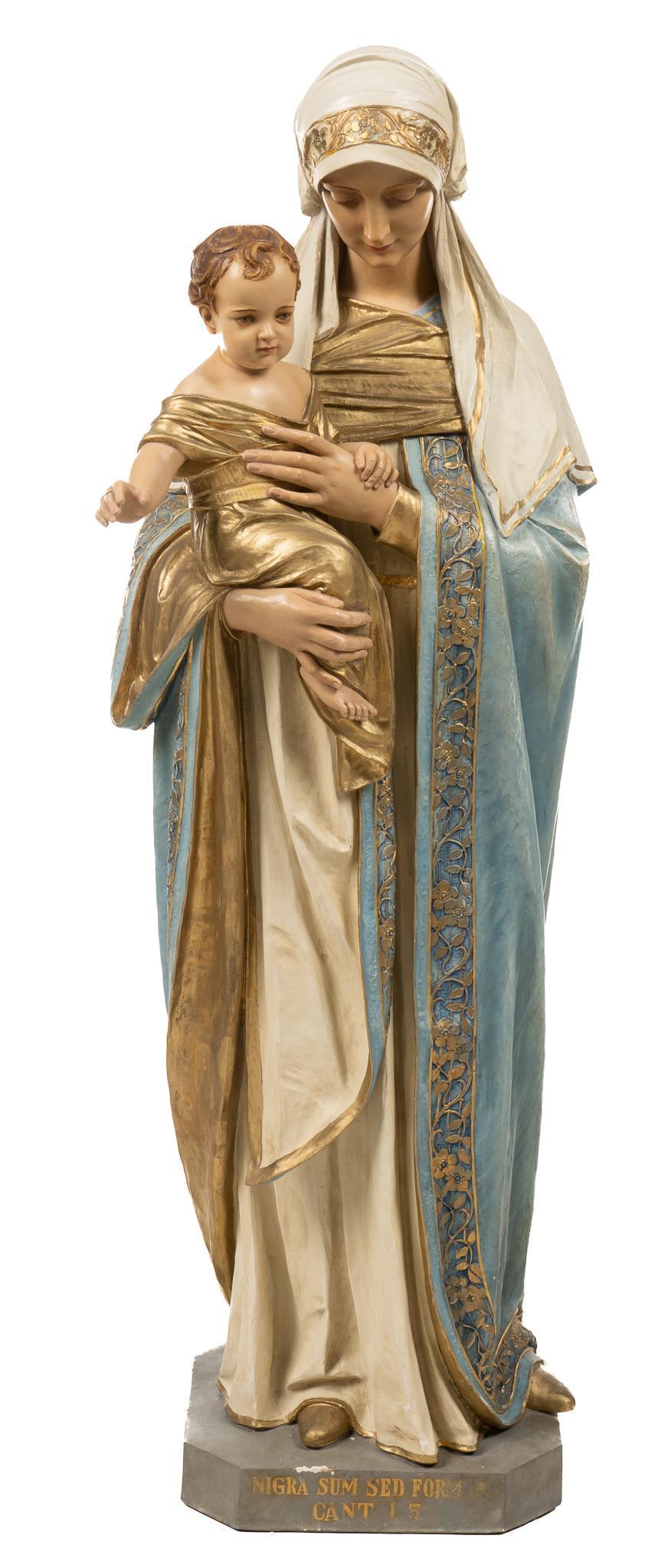 Large Madonna and Child Religious Statue (1 of 5)