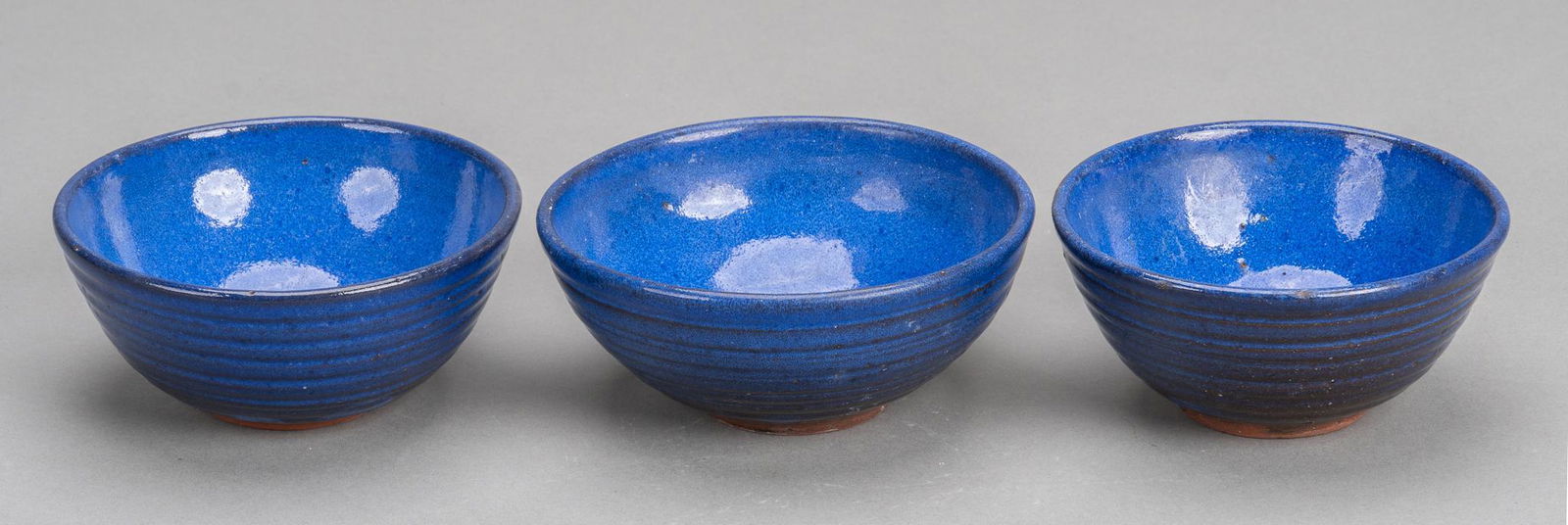 Harding Black, Set of (3) Cobalt Bowls, 1989 (1 of 5)