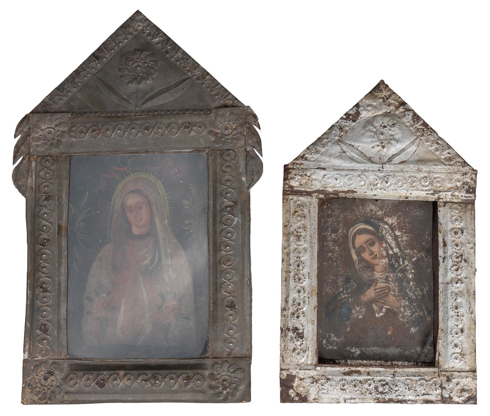 (2) 19th C. Mexican Retablos, Mater Dolorsa and N.S. Senora de Cueva (1 of 5)