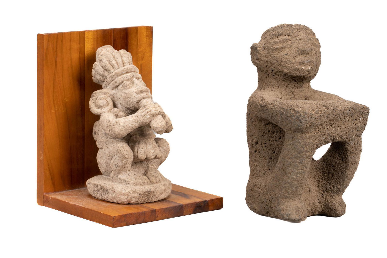(2) Pre-Columbian Mexica Style Stone Figures (1 of 4)