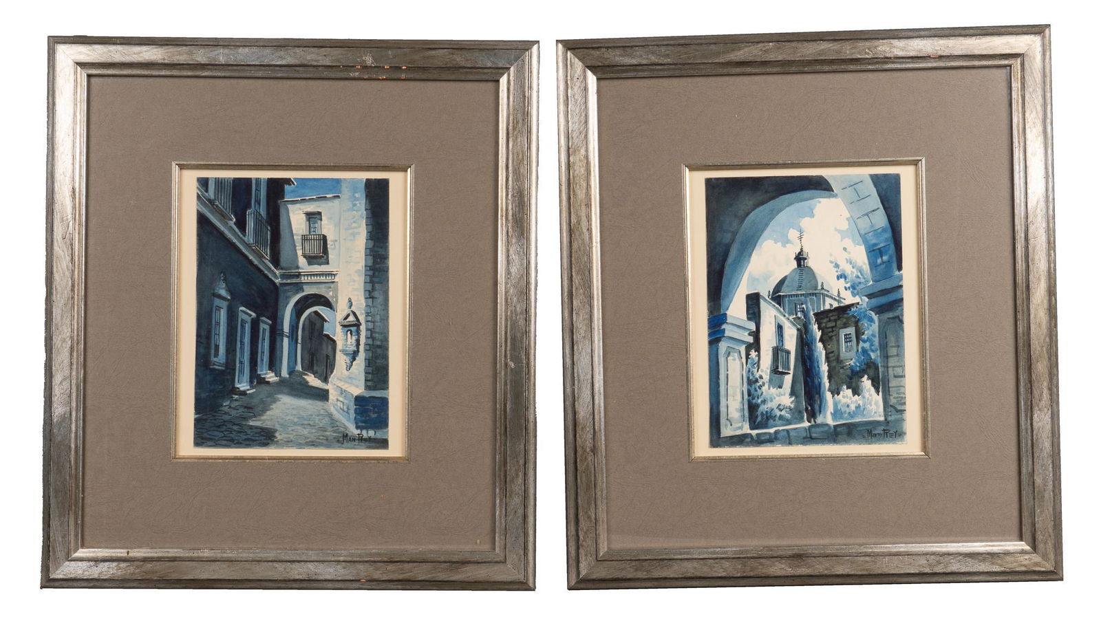 Signed Man Rey, (2) Mexican Street Scenes (1 of 6)