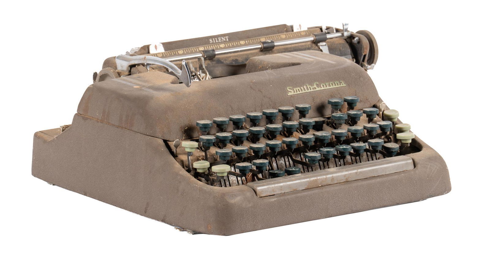 Smith-Corona Silent Typewriter: Smith-Corona (USA) Silent typewriter, brown exterior, circa 1950s, used by James McMurtry (Larry's son) during the 1990s to write song lyrics that ultimately contributed to his 1995 album 'Whe