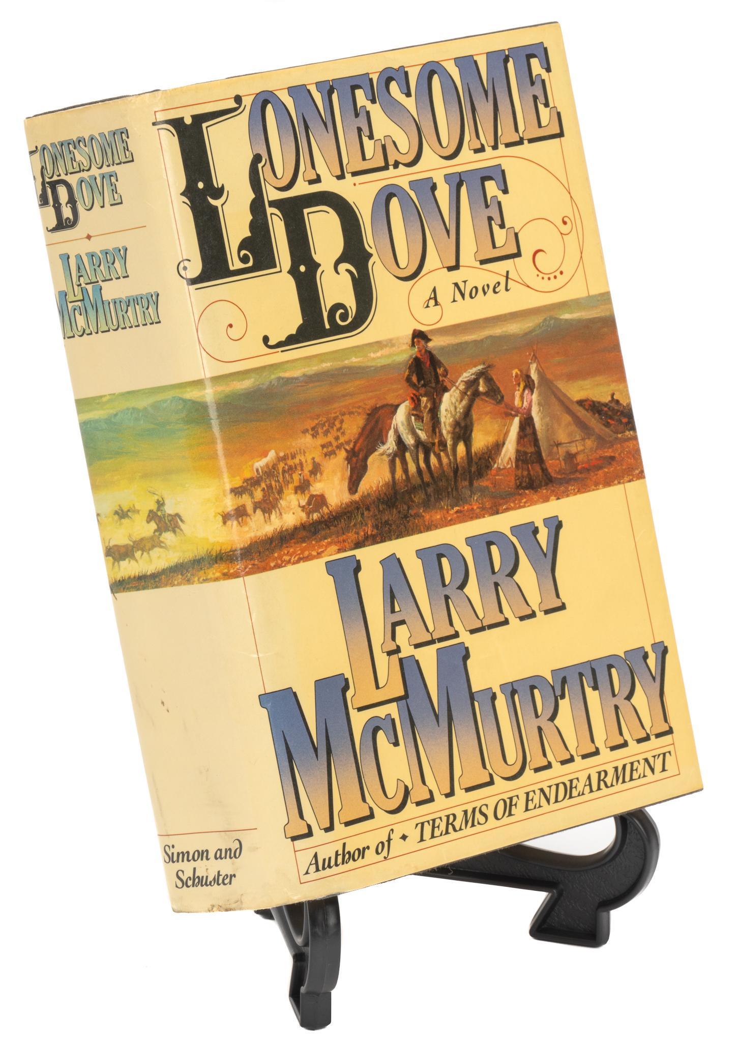 Lonesome Dove 1985, Larry McMurtry: Copy of 1985 "Lonesome Dove" by Larry McMurtry, published by Simon and Schuster (New York), 843 pages, octavo, hardcover with dust jacket, octavo We happily provide seamless shipping services 