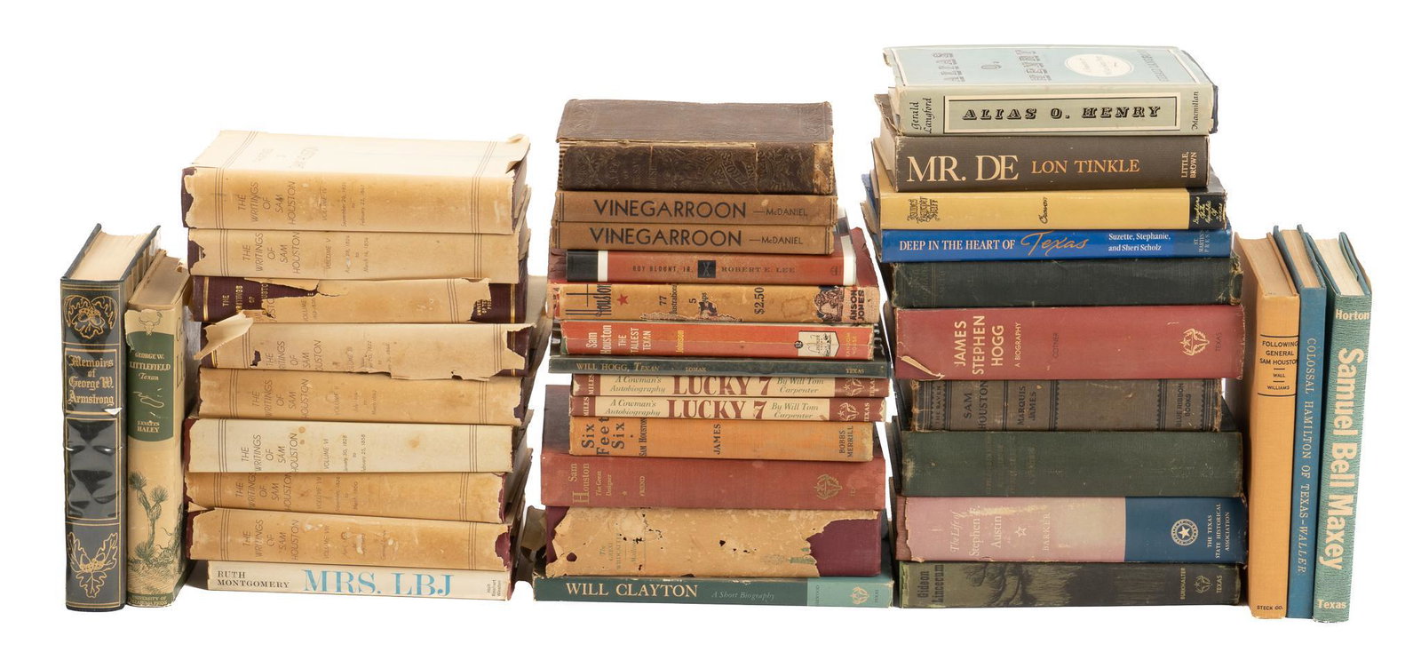Collection of Texas-Based Biographies, Memoirs, and Peoples of Interest Books: Collection of Texas based biographies, memoirs, and people of interest books, including "Memoirs of George W. Armstrong", "Lucky 7: A Cowman's Autobiography" by Will Tom Carpenter,