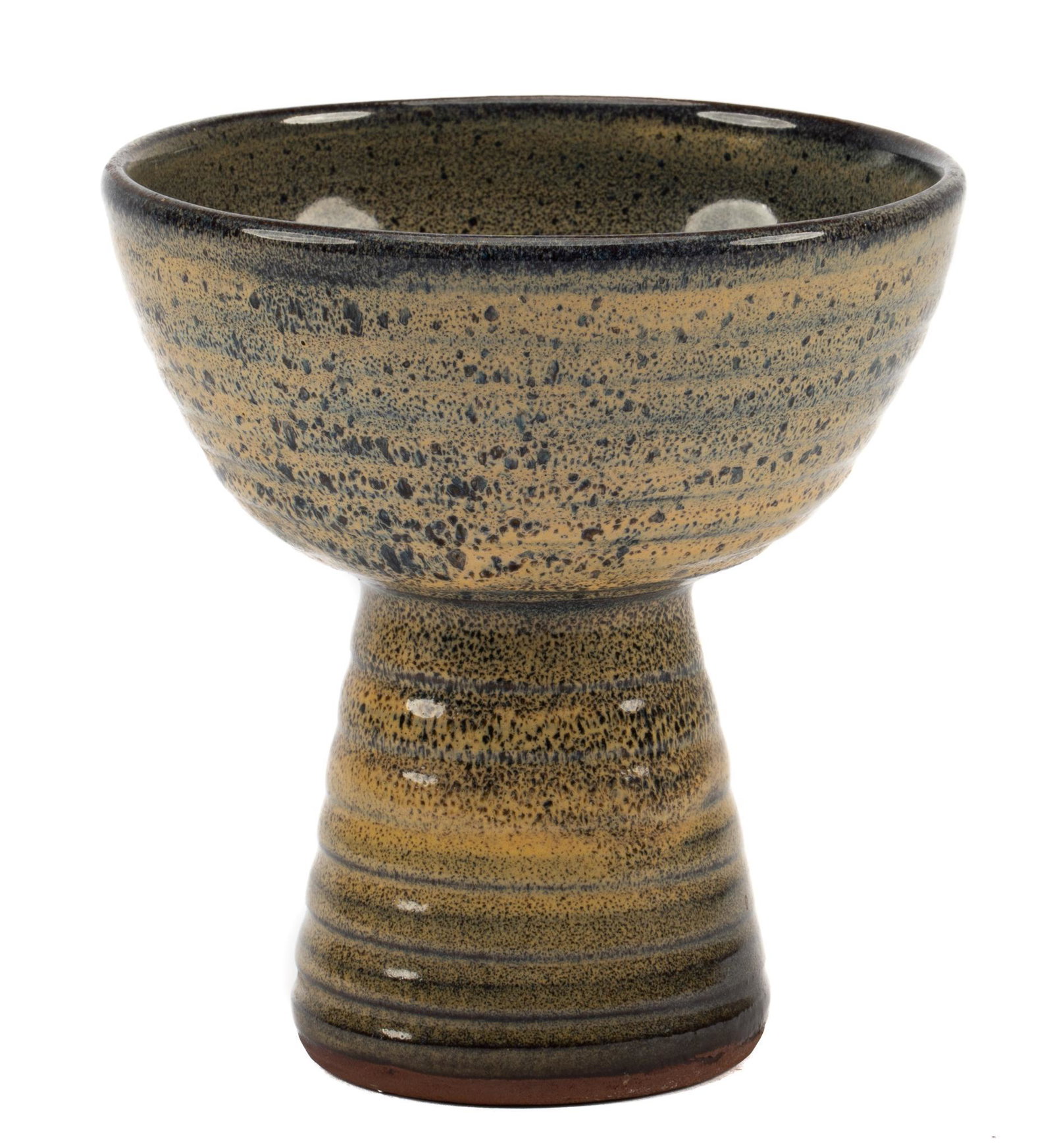 Harding Black, Wide-Bowl Goblet, 1983: Harding Black (Texas, 1912-2004), wide-bowl goblet, 1983, salt glaze height 5.5 in. x 5 in. bowl diameter x 3 in. base diameter Provenance: The Estate of Gordon "Fred" Plank, Terrell Hills, Te