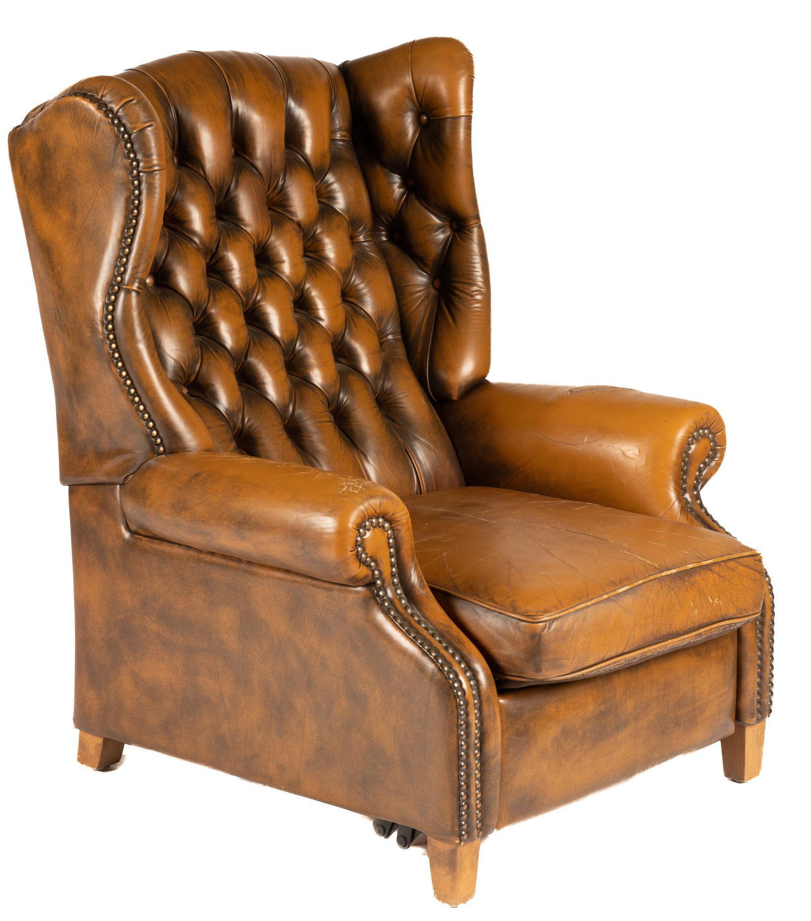 Brown Leather Reclining Armchair