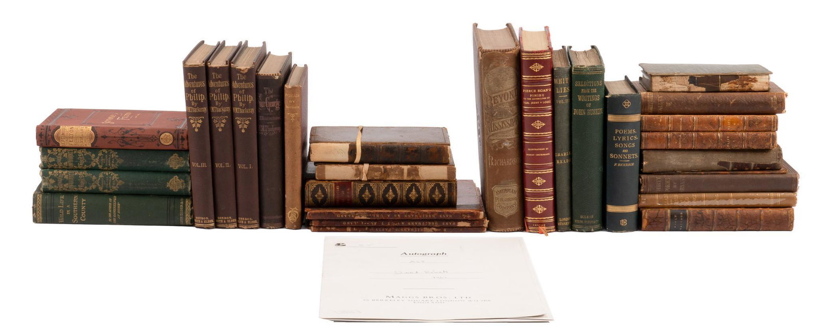 Collection of (29) Antique Books, 1860s-1870s: Collection of twenty-nine antique books, from the 1860s-1870s, to include: - 1860 first edition of "The Four Georges" by William Makepeace Thackeray, original cloth, published by Harpers &