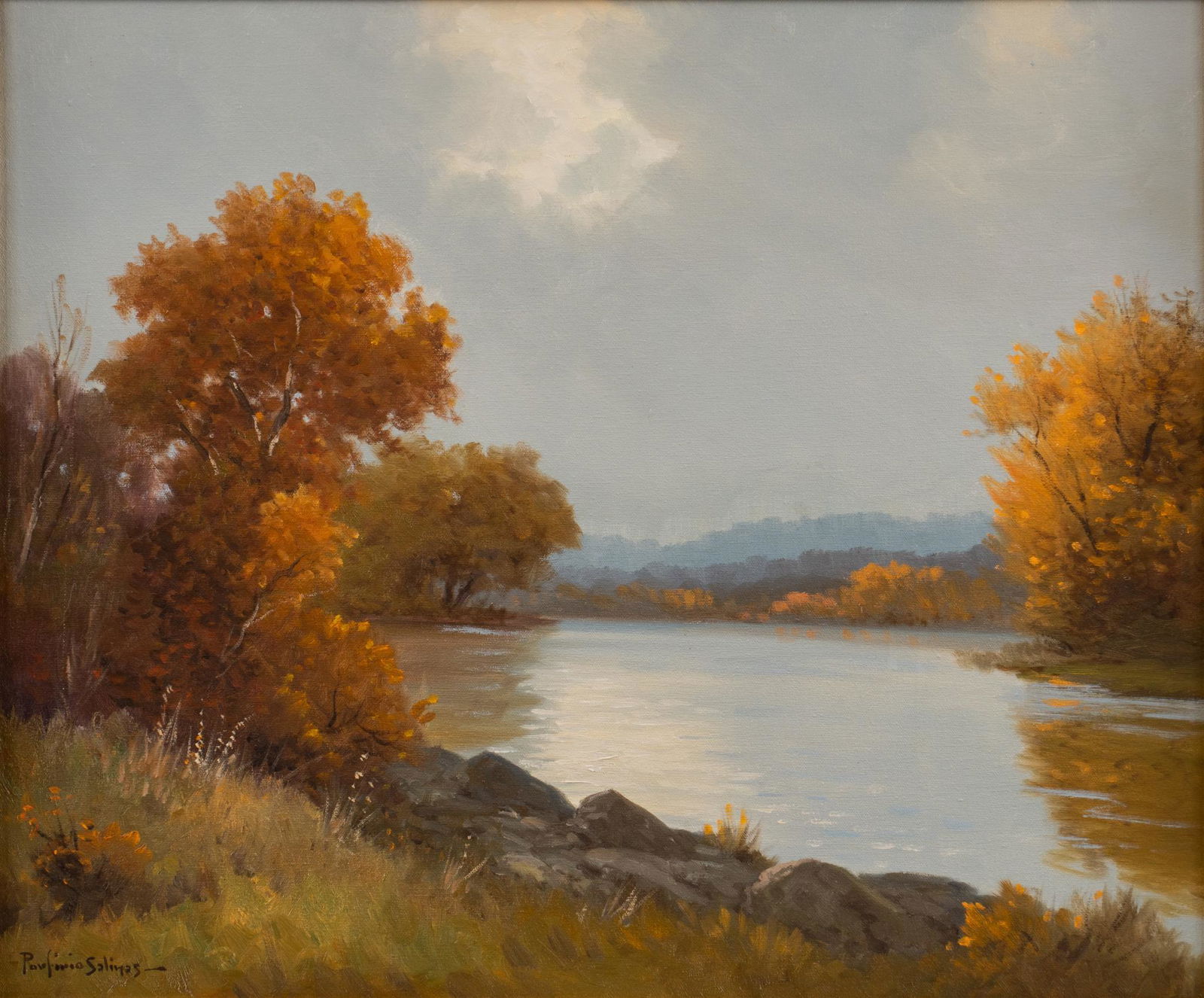 Porfirio Salinas, Autumn Scene with Lake (1 of 6)