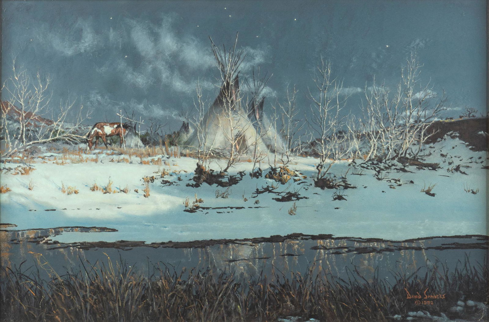 David Sanders, Teepee Encampment in Winter, 1982 (1 of 4)