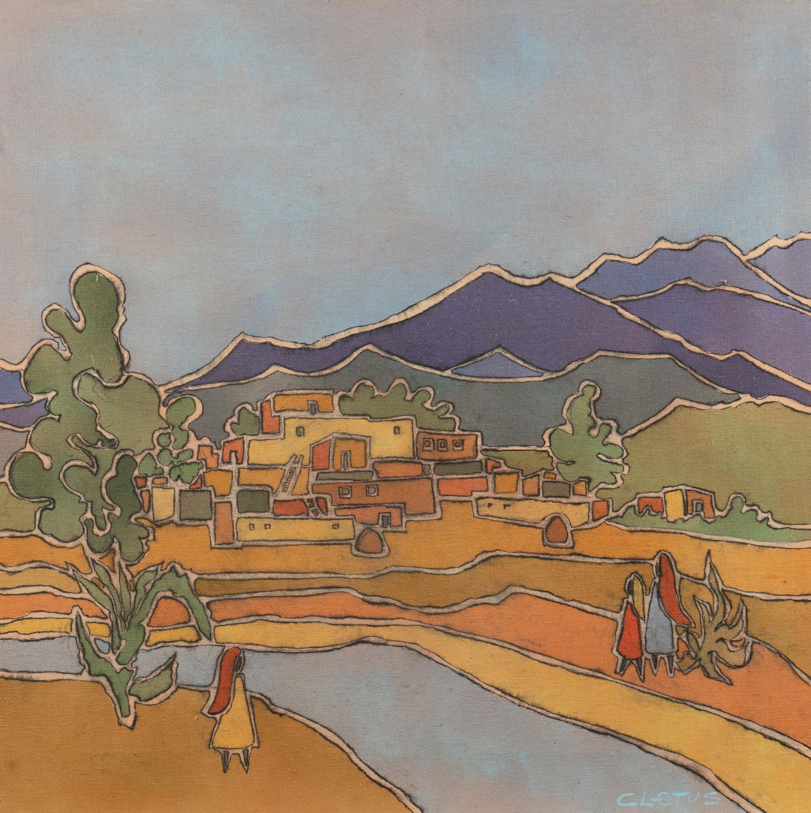 Brother Cletus Behlmann, "Pueblo Near the Mountain" (1 of 4)