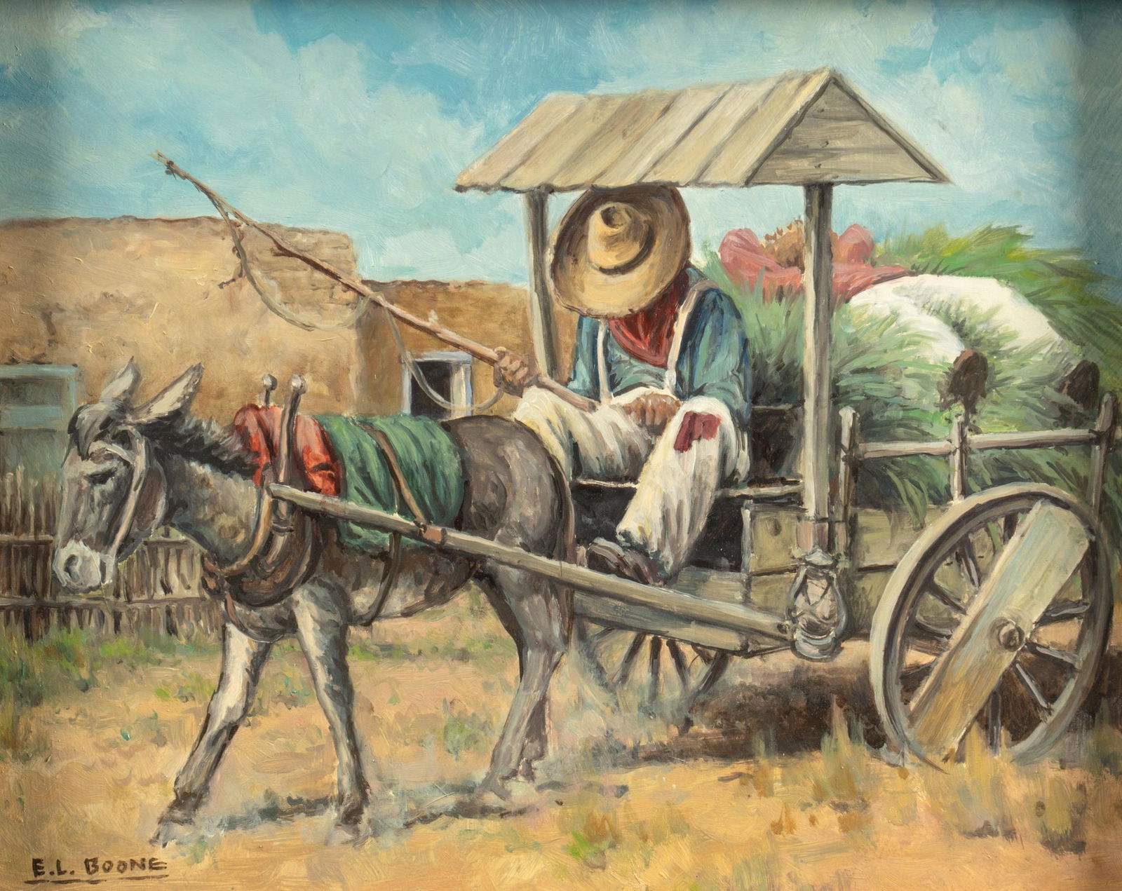 E. L. Boone, Man with Burro (1 of 4)