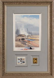 Michael Coleman, First National Parks Stamp, 1988: Michael Coleman, National Parks stamp commemorative display, 1988, pencil-signed offset lithograph from the Executive Edition, #105/200 sight: 14 x 10 in., frame: 29.5 x 20.5 in. Provenance: A San