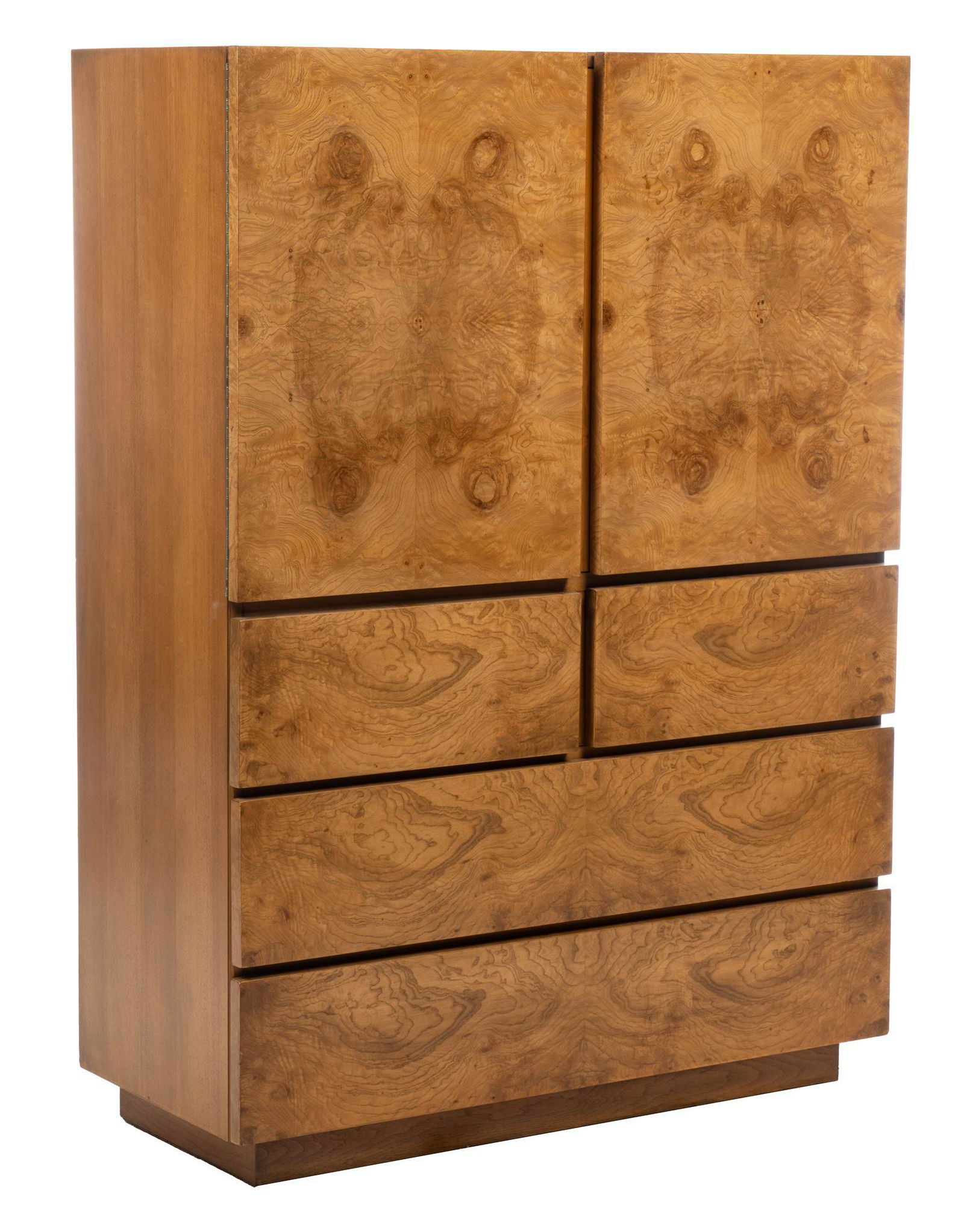 Mid-Century Burl Wood Armoire (1 of 5)