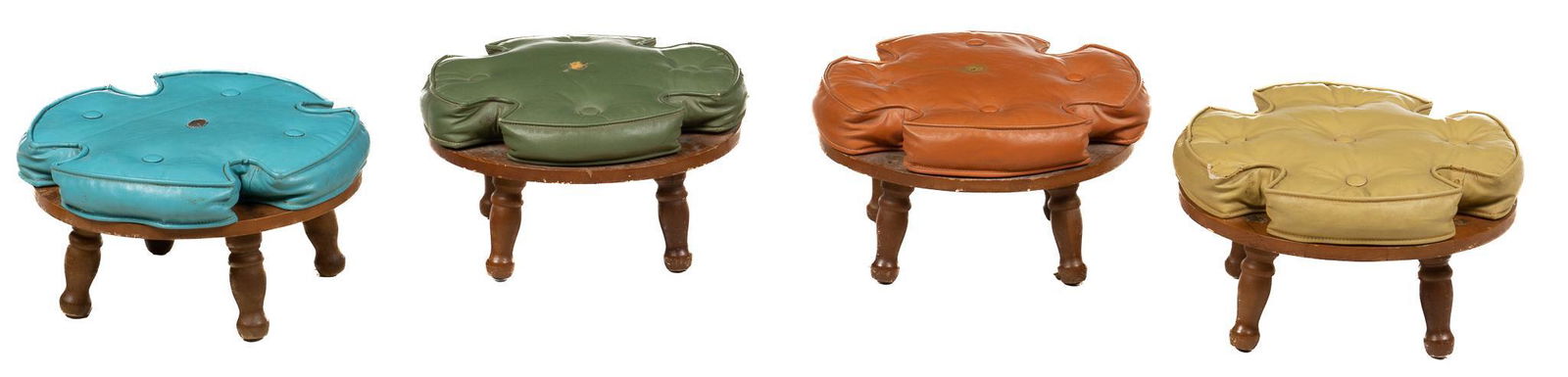 Set of (4) Vintage Stacking Ottomans (1 of 5)