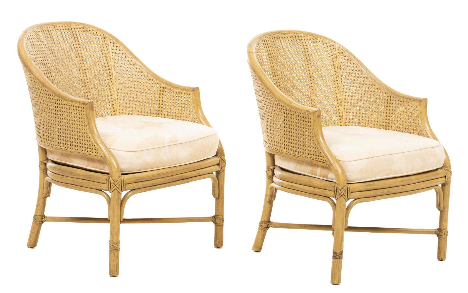 Pair of McGuire Rattan and Cane Armchairs (1 of 5)