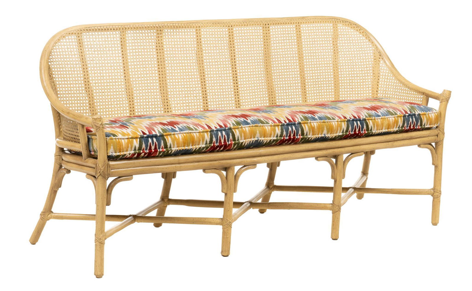 McGuire Rattan and Cane Bench (1 of 5)