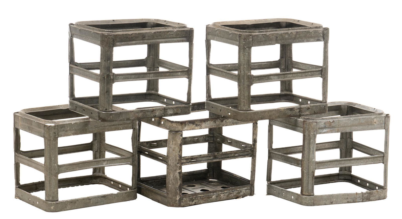 Group of (5) Galvanized Metal Crates (1 of 4)