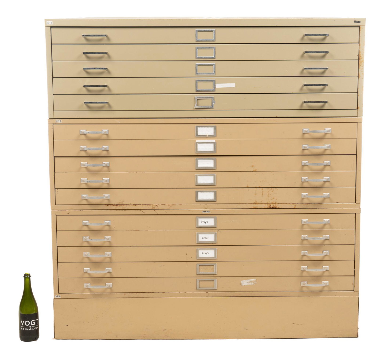 Flat Drawer Filing Cabinet: Flat drawer filing cabinet, with metal frame, label holders height 56 in. x width 53.5 in. x depth 41.5 in. We happily provide seamless shipping services on everything we sell. Please email us at ship