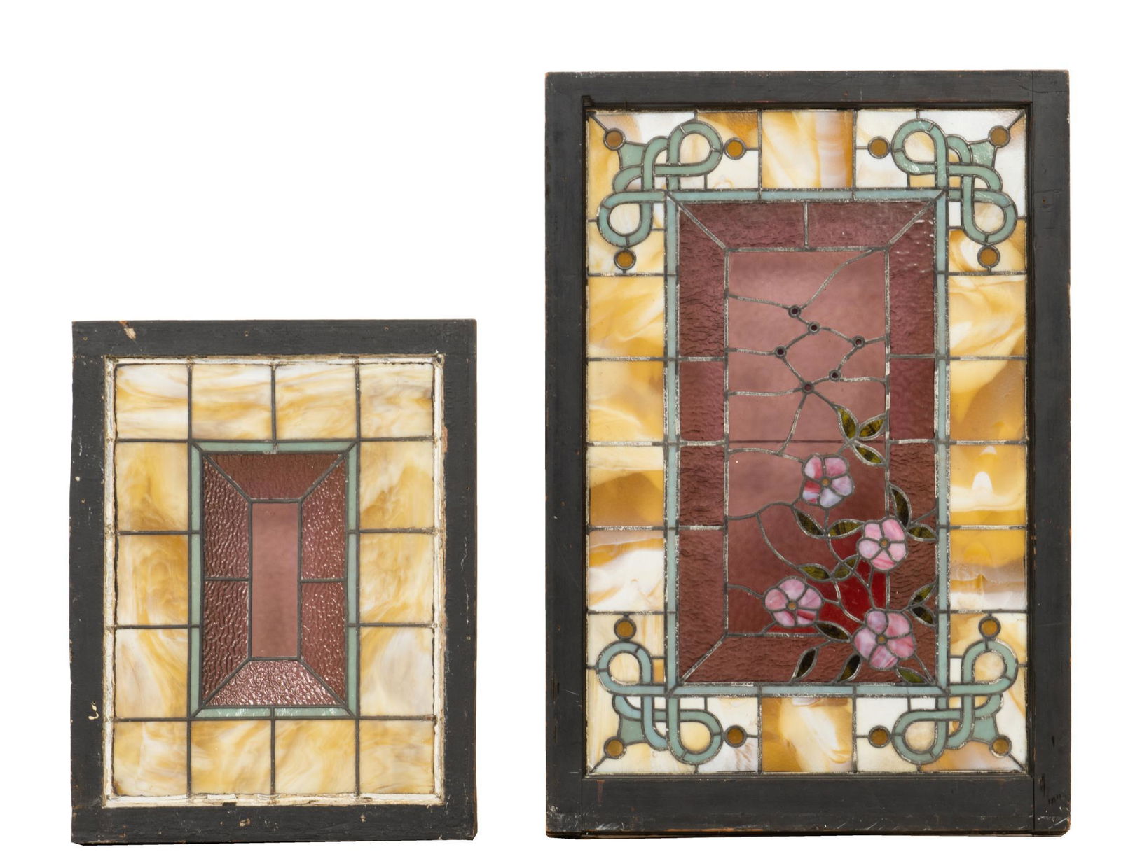 (2) Leaded Stained Glass Panels (1 of 4)