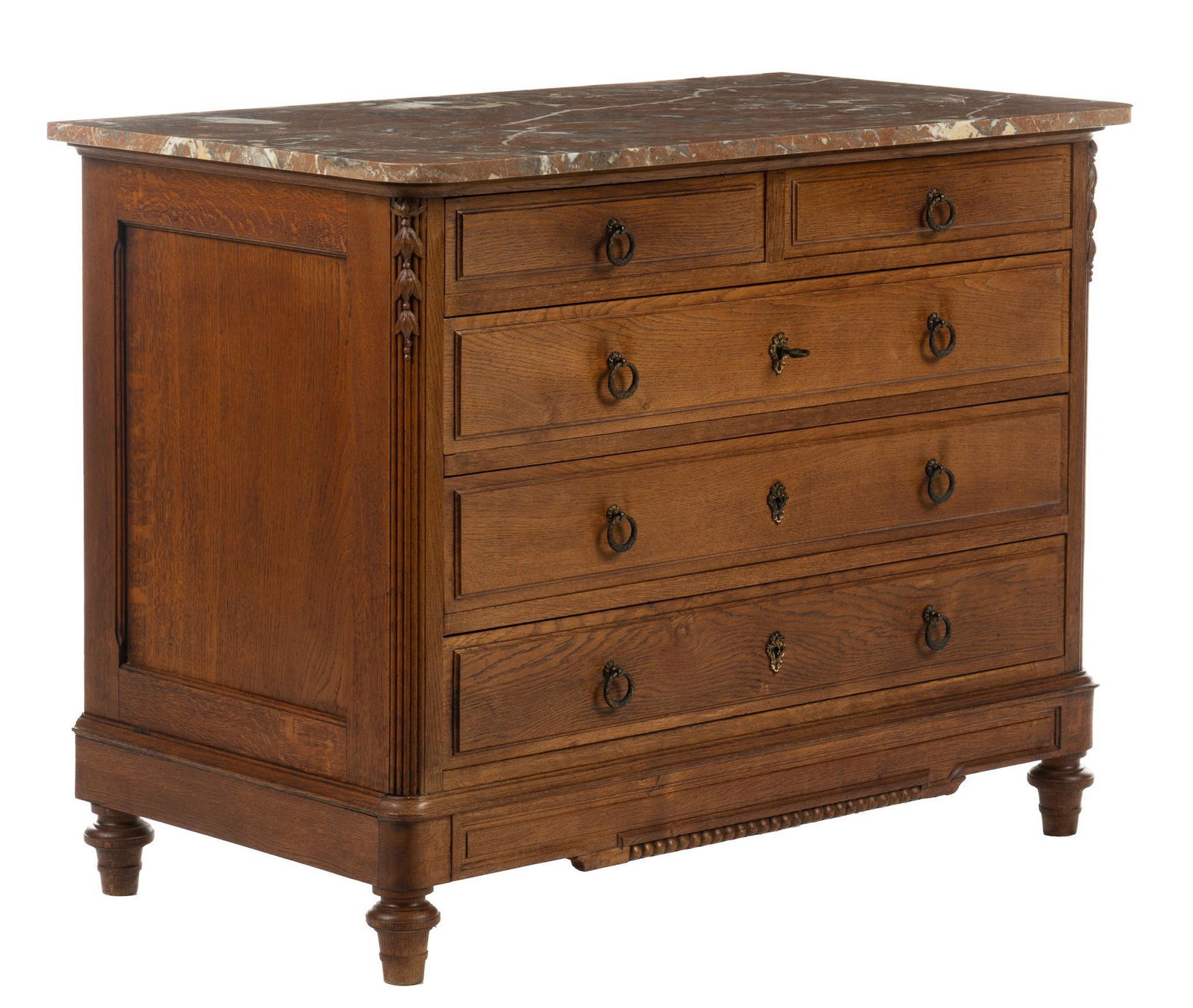 Louis XVI Style Marble Top Chest of Drawers (1 of 5)