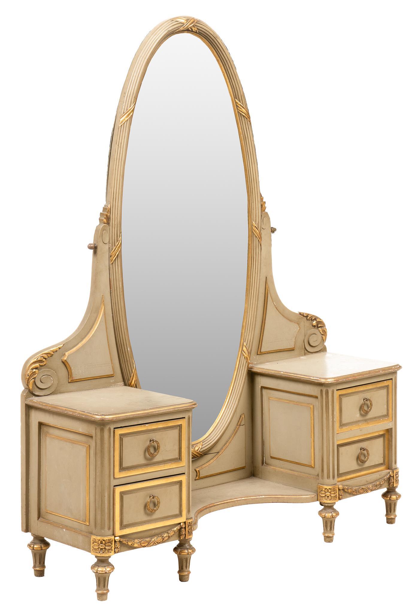 Vintage French Style Mirrored Vanity (1 of 5)