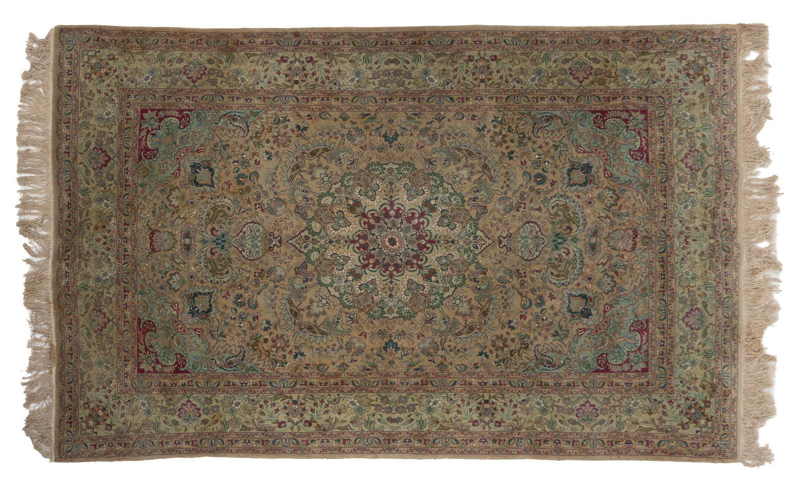 Hand-Made Persian Tabriz Style Estate Rug, 10'9" x 6'7" (1 of 3)