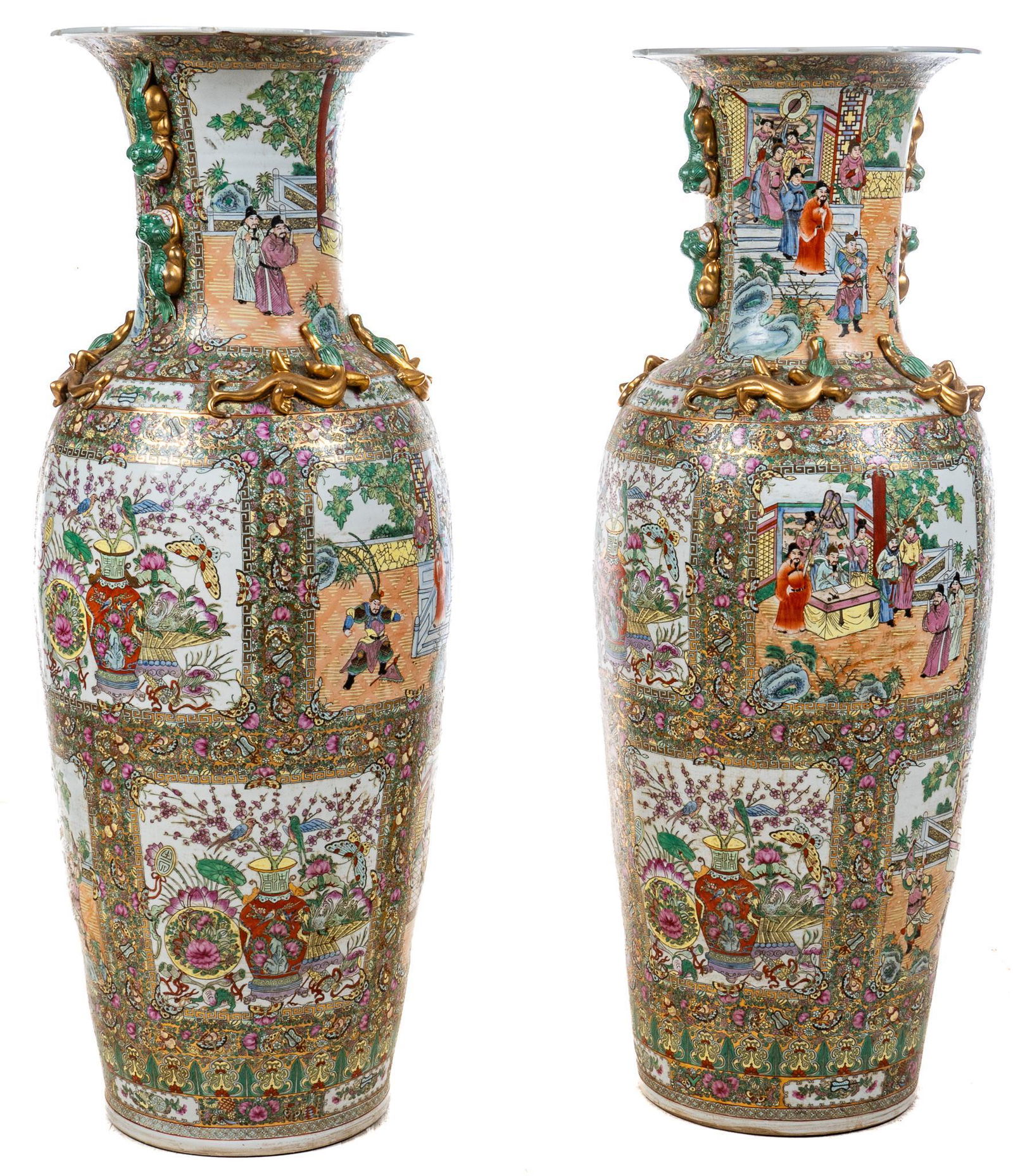Pair of Large Famille Rose Vases (1 of 8)