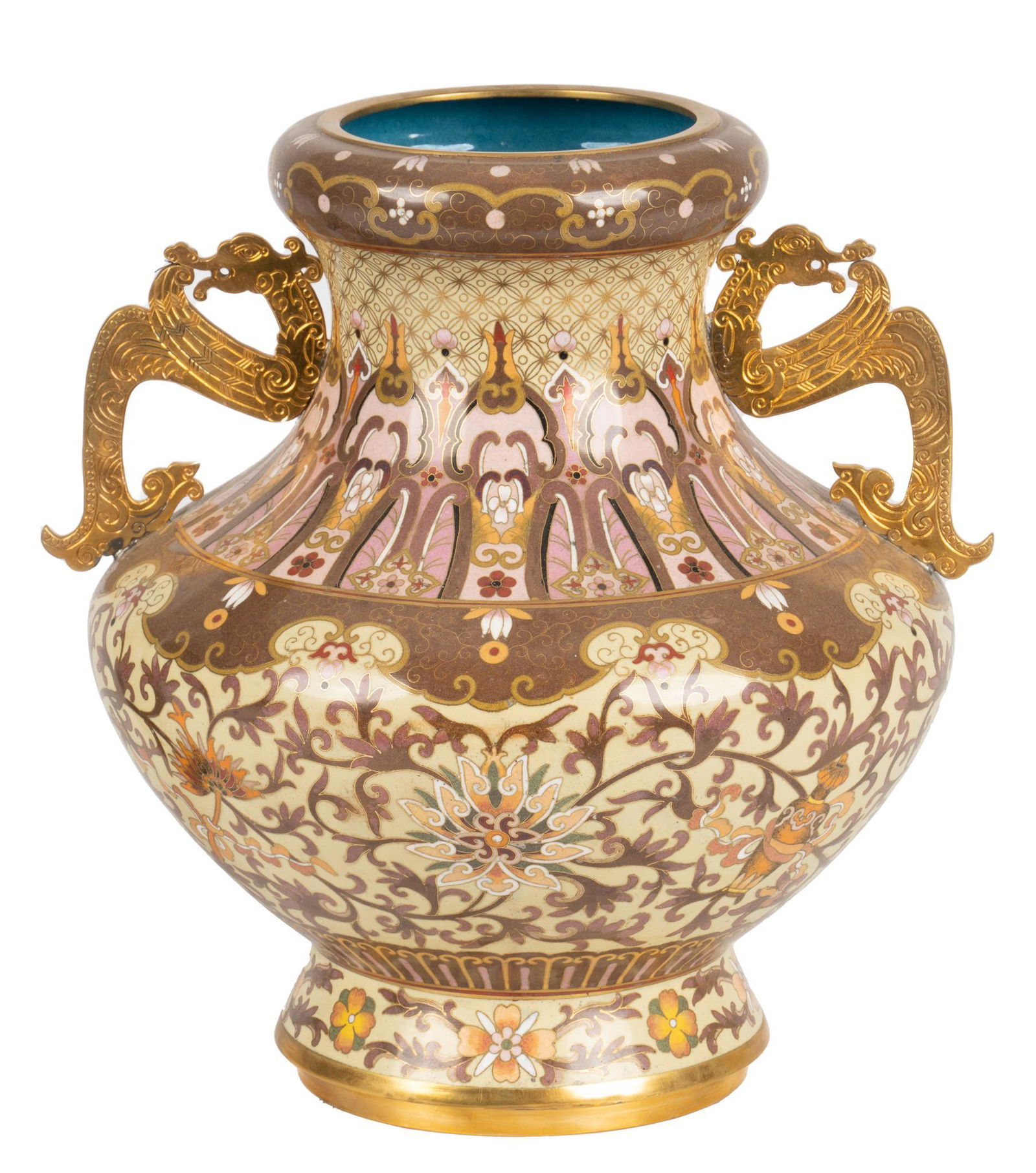 Chinese Cloisonne Handled Vase (1 of 5)