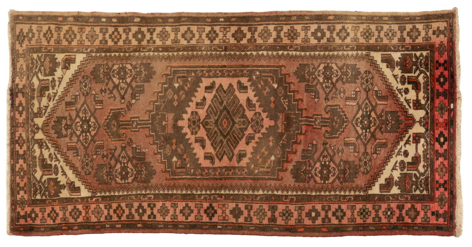 Handwoven Estate Rug, 7 ft. x 3 ft.: Handwoven estate rug 7 ft. x 3 ft. Provenance; A Spring Branch, Texas collection We happily provide seamless shipping services on everything we sell. Please email us at shipping@vogtauction.com
