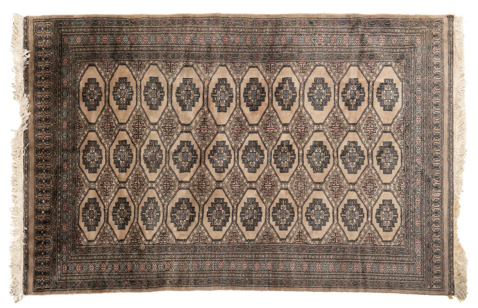 Hand-Made Peshawar Bokhara Style Rug, 7'10" x 5'2" (1 of 3)