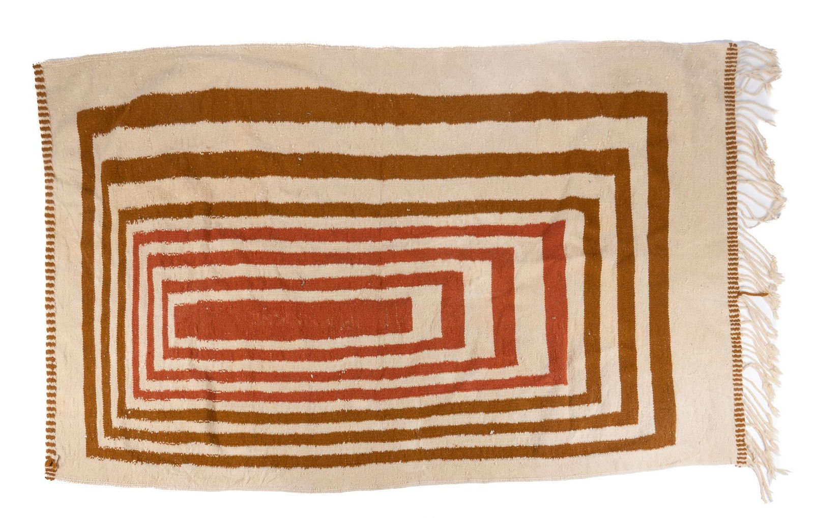 Hand-Made Flat Weave Rug, 7'6" x 4'6" (1 of 3)