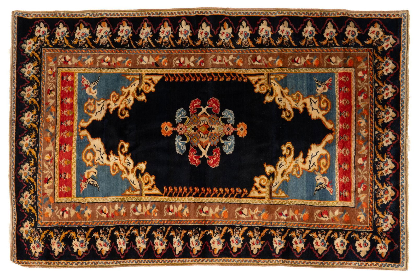 Handwoven Estate Rug, 6 ft. 3 in. x 4 ft. 2 in.: Handwoven estate rug 6 ft. 3 in. x 4 ft. 2 in. We happily provide seamless shipping services on everything we sell. Please email us at shipping@vogtauction.com or call 210-971-5750 for more info