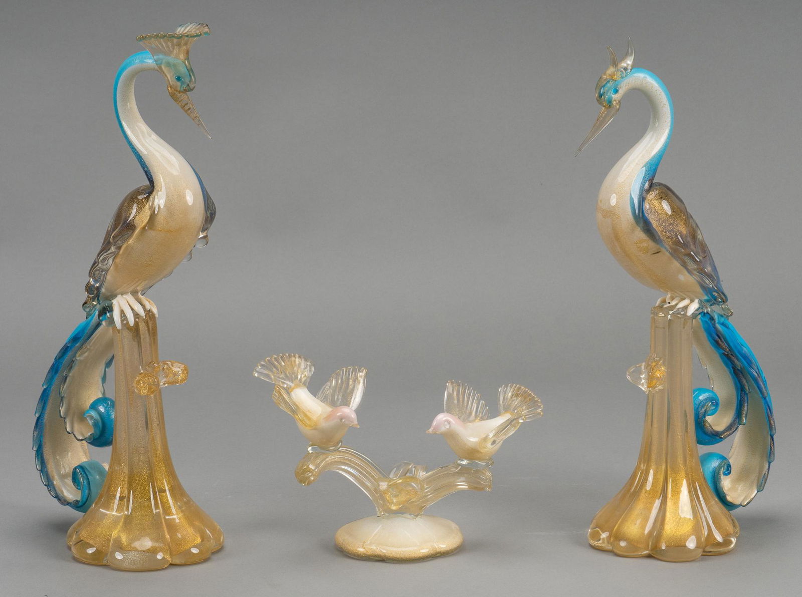 (3) Vintage Glass Bird Sculptures (1 of 7)