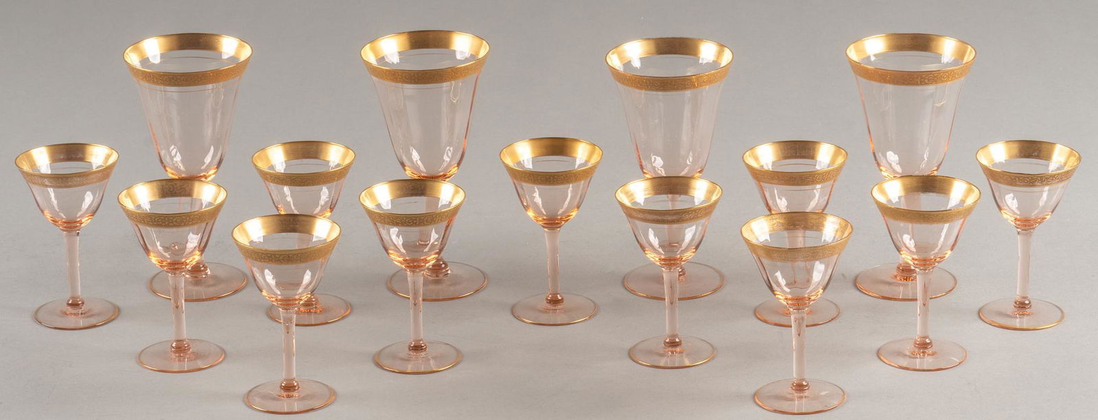 (15) Pink Glass Stemware (1 of 6)