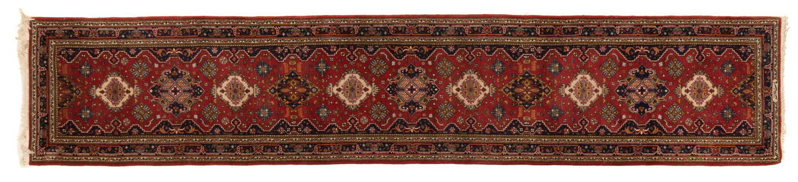 Handwoven Estate Rug, 13 ft. 3 in. x 2 ft. 8 in.: Handwoven estate rug runner 13 ft. 3 in. x 2 ft. 8 in. We happily provide seamless shipping services on everything we sell. Please email us at shipping@vogtauction.com or call 210-971-5750 for mor