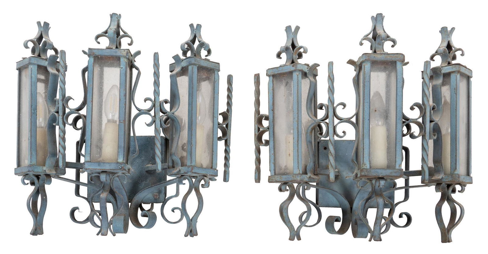 Pair of Wrought Iron Light Fixtures (1 of 4)