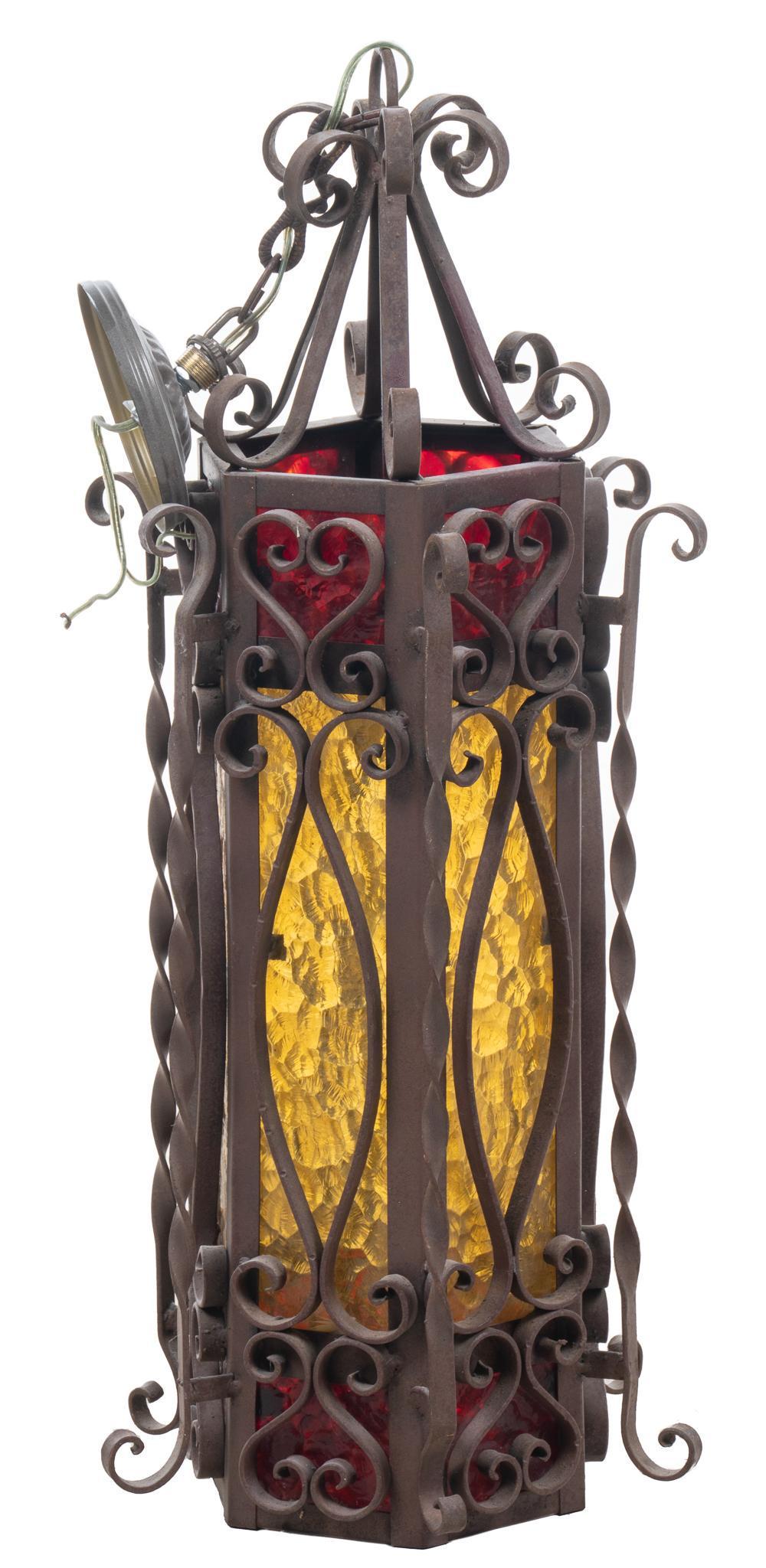 Wrought Iron Lantern Ceiling Fixture (1 of 3)