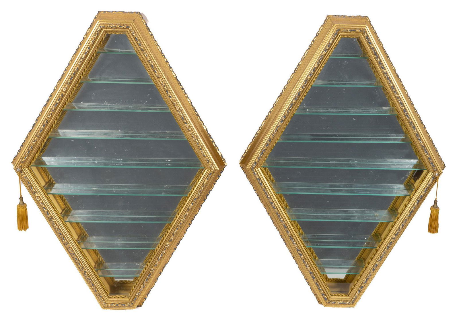 Pair of Italian Curio Display Shelves (1 of 3)