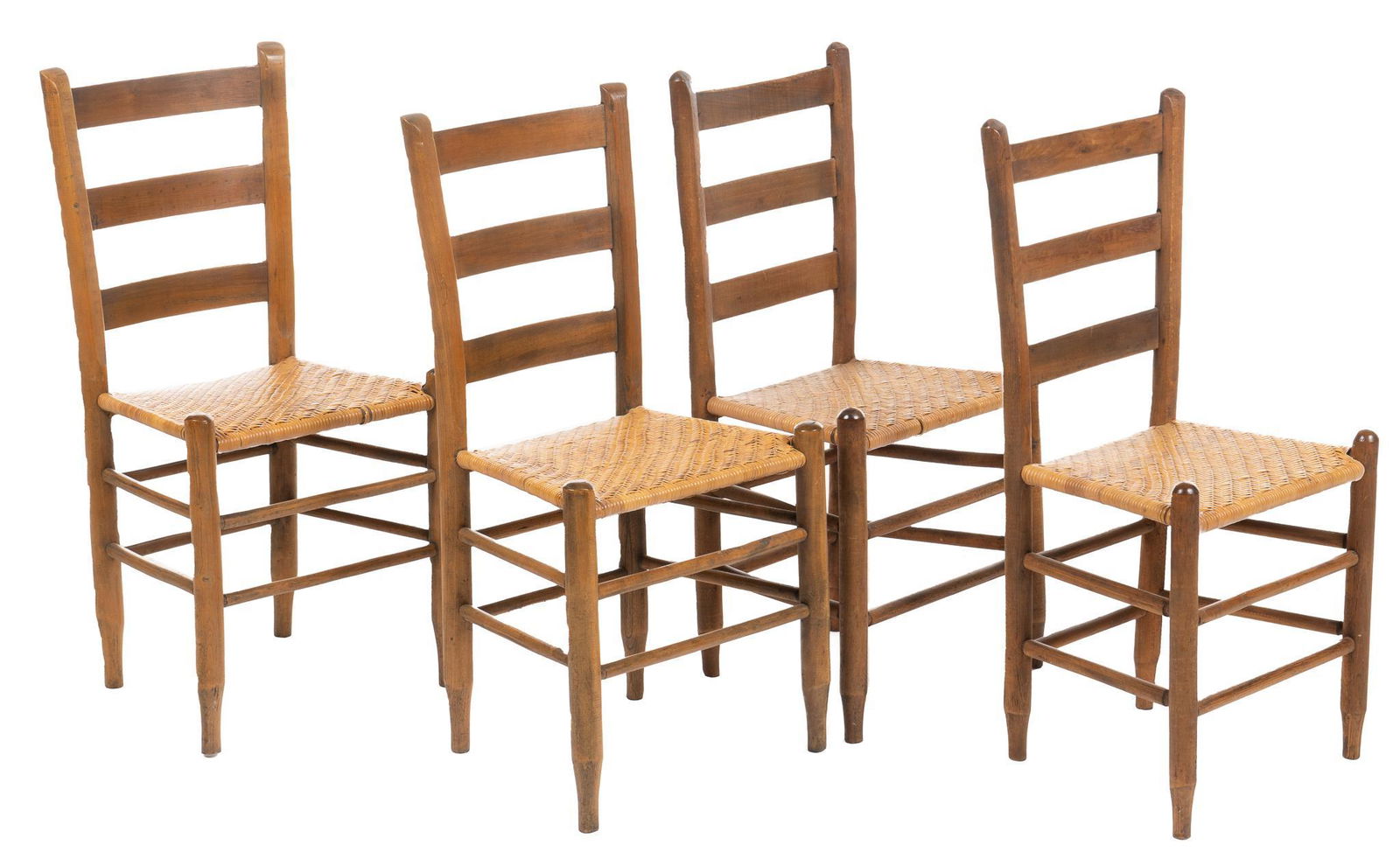 Set of (4) Rustic Slat Back Chairs (1 of 4)