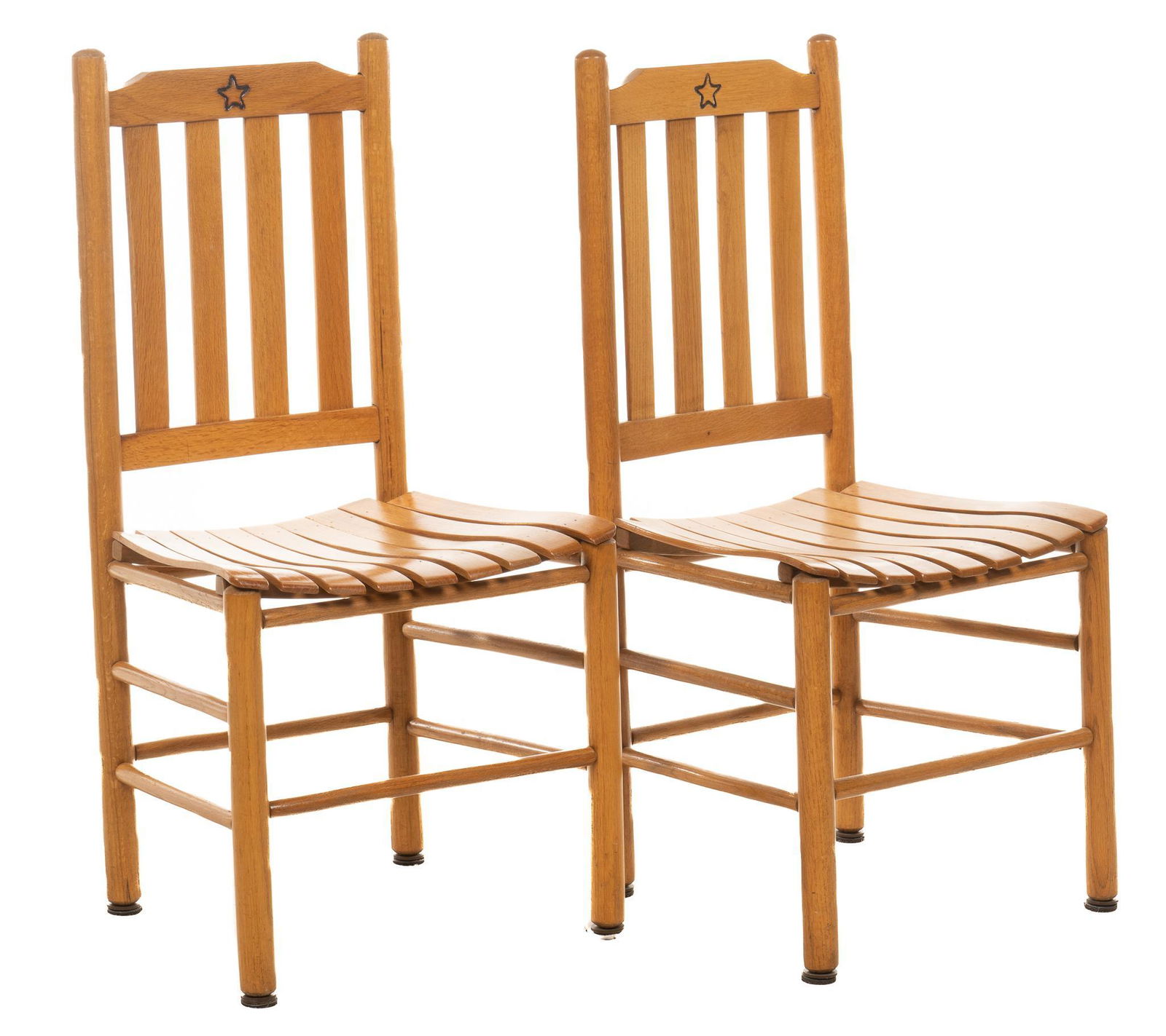 Pair of Ranch Style Slat Back Chairs (1 of 5)