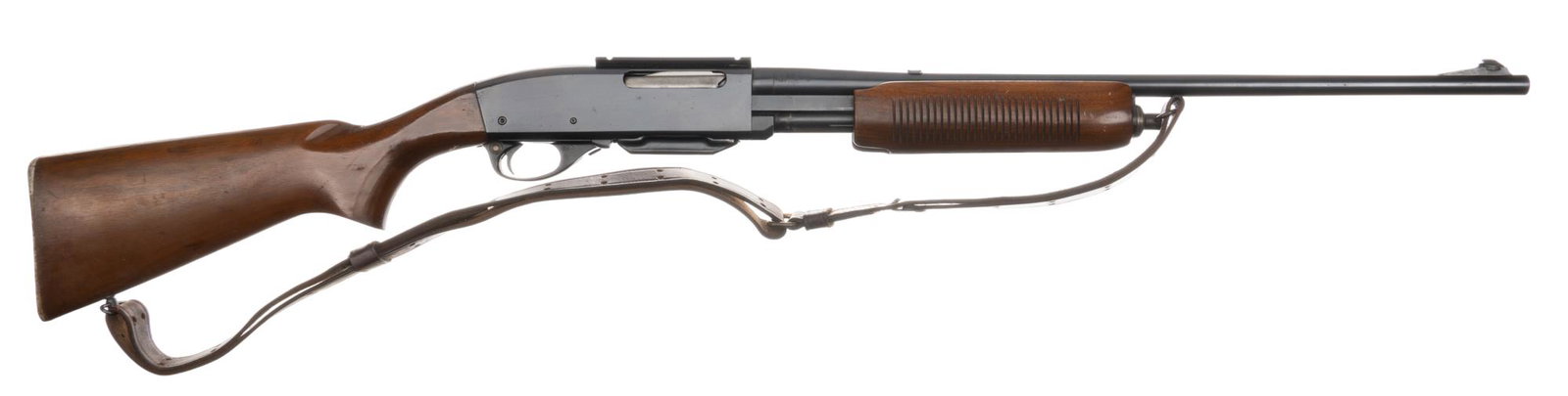 Remington 760 Gamemaster 300 Savage Pump Action Rifle: Serial:210395 Manufacturer: Remington Arms Co. Inc. Model: 916-760 Gamemaster Caliber: 300 Savage Barrel length: 22 in. OAL: 42.5 in. Condition: Good; Walnut stock has light handling marks throughout;