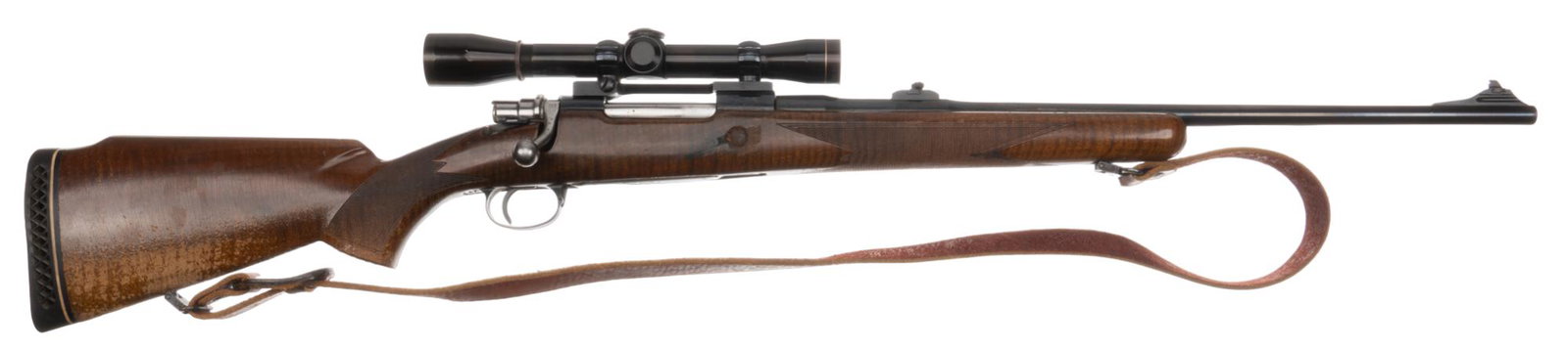 Browning High Power Safari 270 Win Bolt-Action Rifle: Serial: 9L 50370 Manufacturer: Browning / FN, Belgium (c. 1969) Model: High Power Safari Grade Caliber: 270 Win Barrel length: 22 in. OAL: 42.5 in. Condition: Good; wood stock has heavy wear marks on 