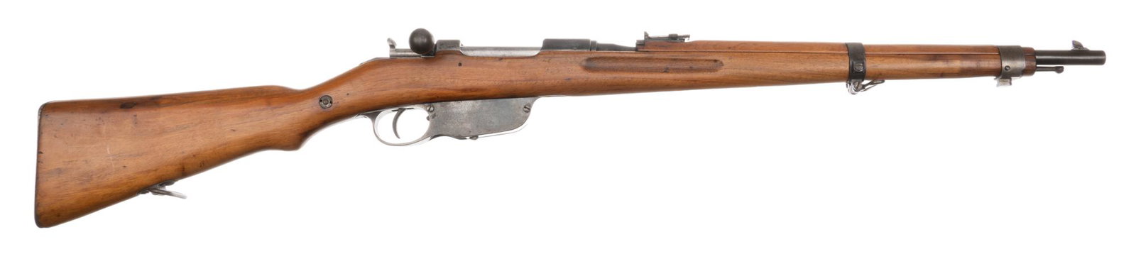 Budapest Steyr M95 Mannlicher 8x50R Straight Pull Carbine: Serial: 3597Z Manufacturer: Steyr-Budapest, Austria (c. 1917) Model: M95 Mannlicher Carbine Caliber: 8x50R Barrel length: 20 in. OAL: 39.5 in. Condition: Good; wood stock has light handling marks for 