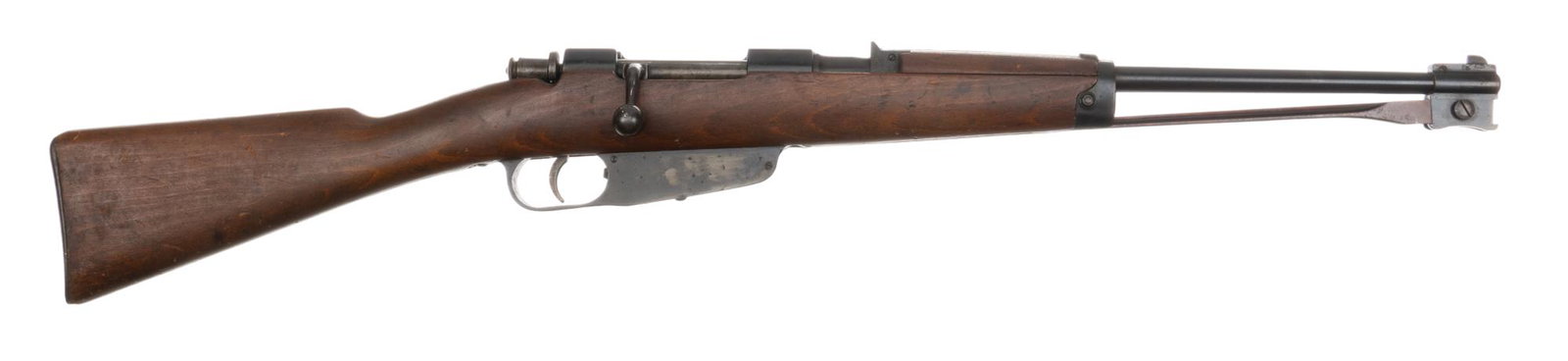 Italian M91 6.5 Caracano Bolt Action Cavalry Carbine W/ Baynoet: Serial: RU 5316 Manufacturer: Gardone, VT-Italy (c. 1941) Model: M91 Cavalry Carbine Caliber: 6.5 Carcano Barrel length: 18 in. OAL: 36.5 in. Condition: Good; wood stock has moderate handling marks fo