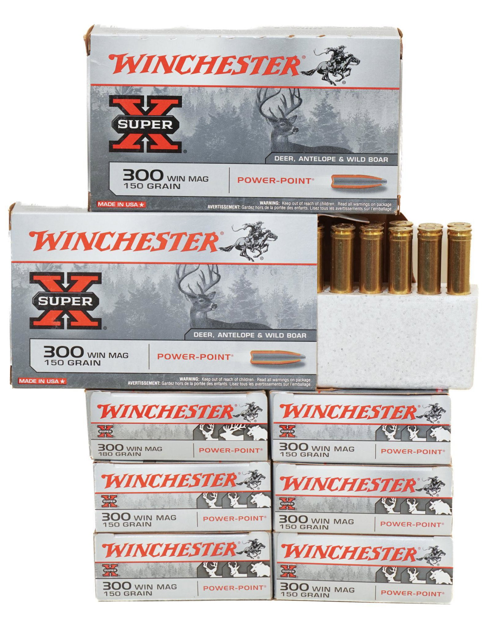 160 Rounds of Winchester 300 Win Mag Ammunition: Includes: -160 rounds of Winchester Super-X 300 Win Mag, 150gr. PP ammunition Provenance: A Hunt, Texas estate Nationwide in-house shipping is available on this item. Please email shipping@vogtauc