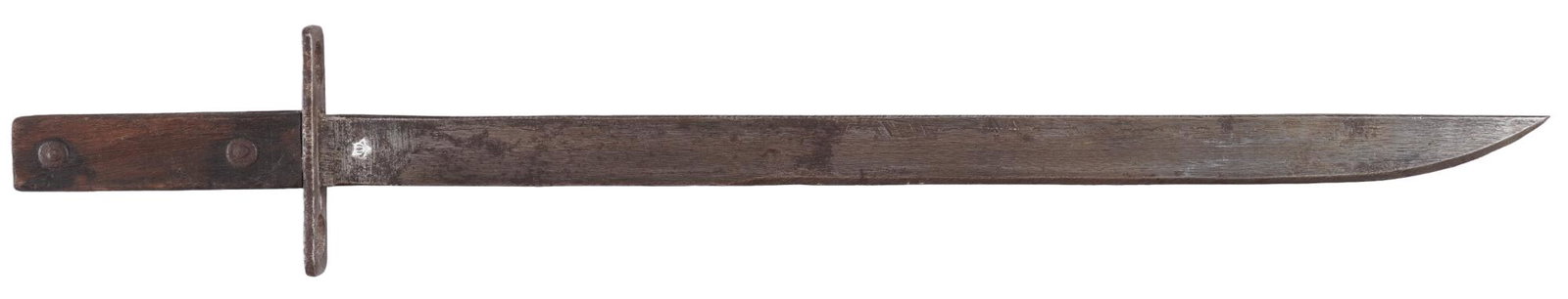 Rare WWII Japanese Last Ditch Pole Bayonet: Manufacturer: Jinsen Arsenal Model: Pole Bayonet Blade Length: 15.5 in. Overall Length: 20.5 in. w/ scabbard Condition:Good: blade is in the white (of the very rough finish type blade) and is in good 