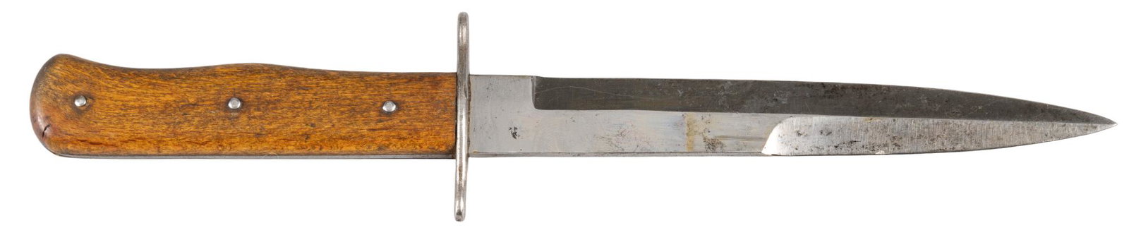 German WWII Airforce Luftwaffe Boot Knife: Manufacturer: Unmarked German Maker Model: Boot Knife Blade Length: 6.5 in. Overall Length: 11.5 in. Condition: Very Good: blade is bright and has good original factory polish has light darkening mark