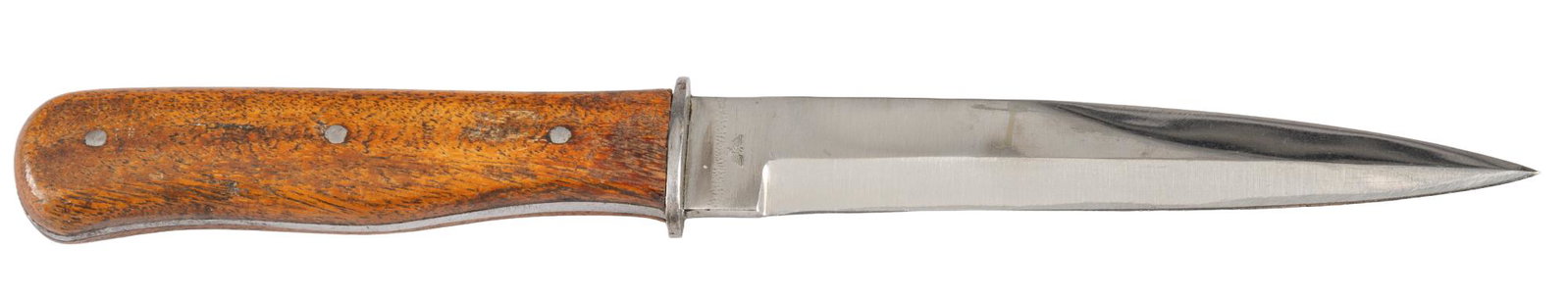 German WWII Boot Knife: Manufacturer: Gebruders Graefrath, Solingen (h a t code) (c.1943) Model: Boot Knife Blade Length: 5.75 in. Overall Length: 11 in. w/ scabbard Condition: Very Good: blade is bright and has good origina